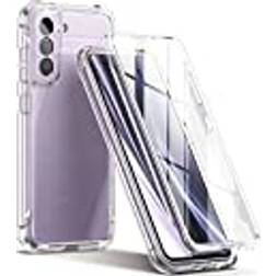 Suritch SURITCH Samsung S21 FE 360°transparent stötskydd silikon stötfångare [Ultra Hybrid] integral reptåligt helkroppsskydd fodral för Samsung Galaxy S21 FE 5G 6,4 tum transparent